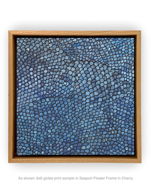 Cobalt Scales | Framed Giclee Print on Canvas